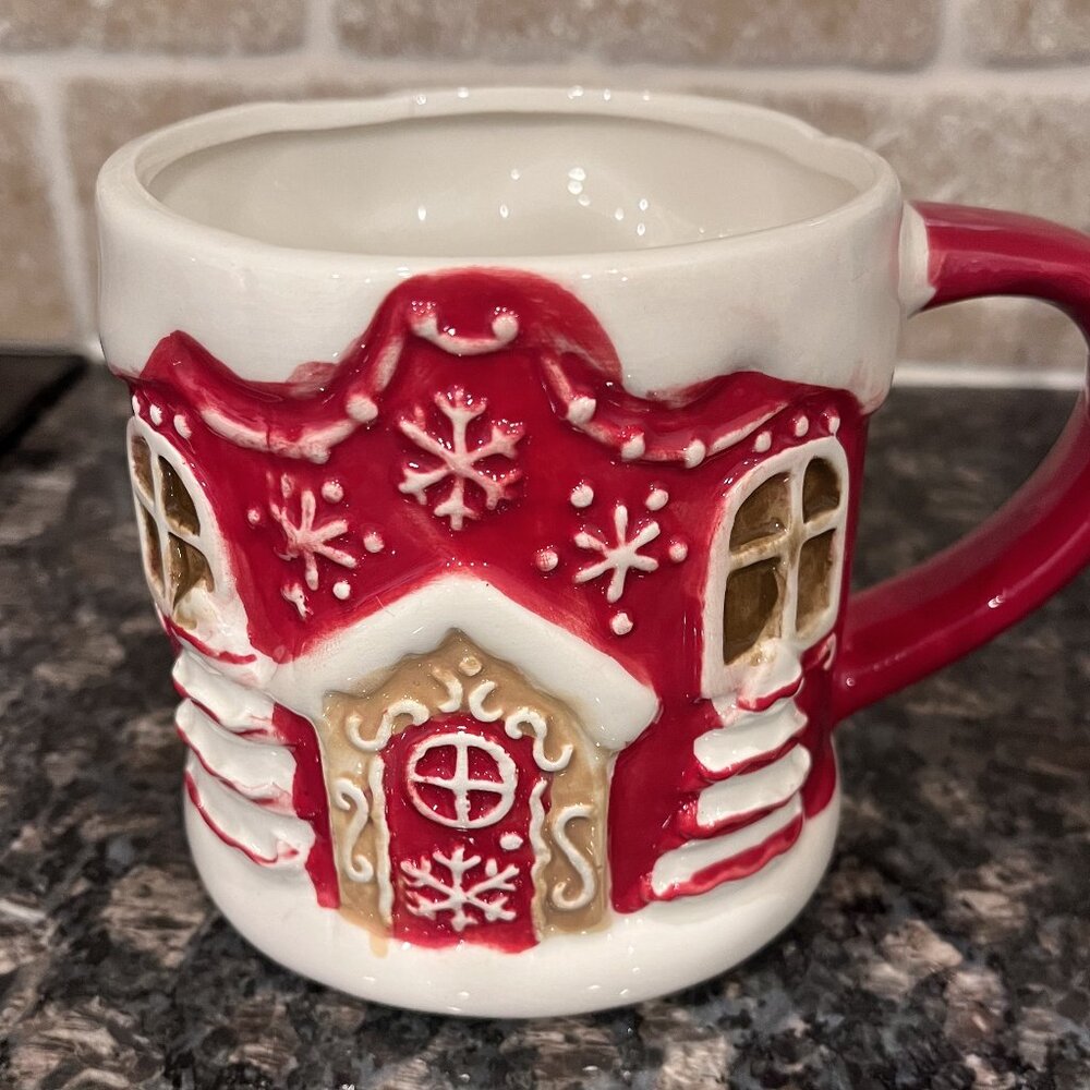 *NEW* Festive Christmas Red Gingerbread House Mug by Peppermint and Pine